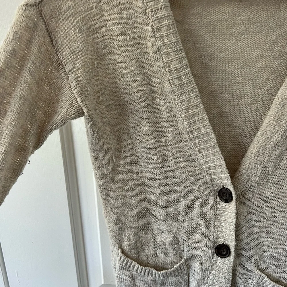 Abercrombie & Fitch Women’s Y2K Cream Cardigan With Moose Logo Size XS - Picture 3 of 6